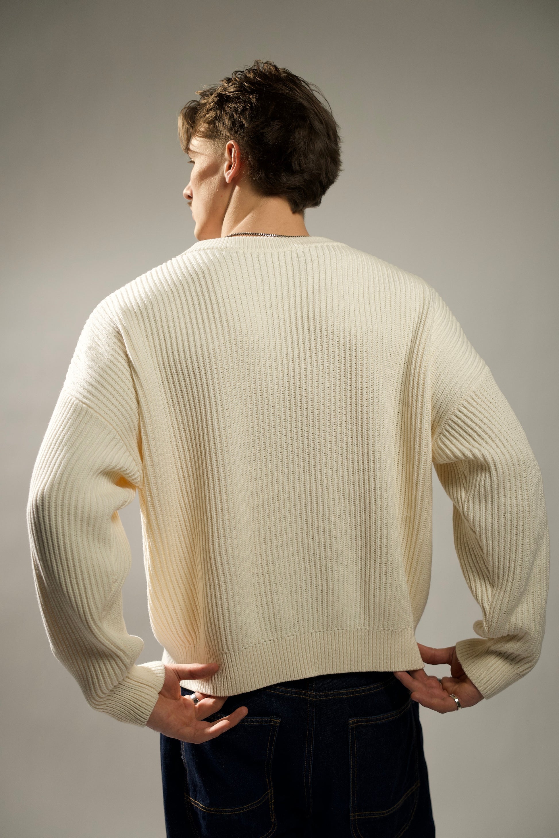 Cream Hearth Collection Knit Sweater